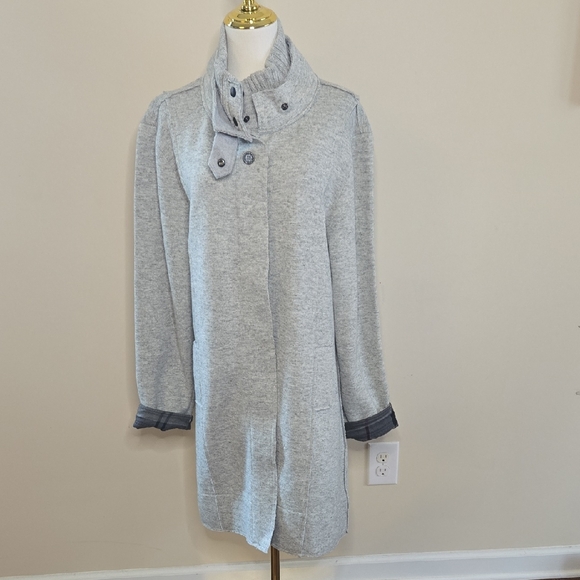 Barbour Millfire Knit Jumper – Light Grey Marl Winter Tartan Wool Blend US 14 - Picture 4 of 13